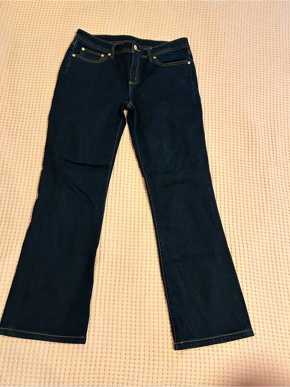 Tory Burch Dark Blue Classic Tory Boot Jeans